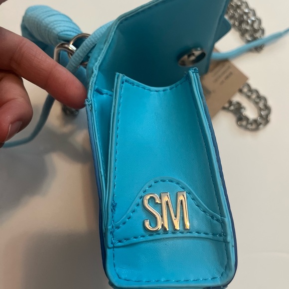 NWT STEVE MADDEN BDORAA mini FLAP TOP CROSSBODY BAG Top Handle & Chain,Turquoise - Picture 3 of 9